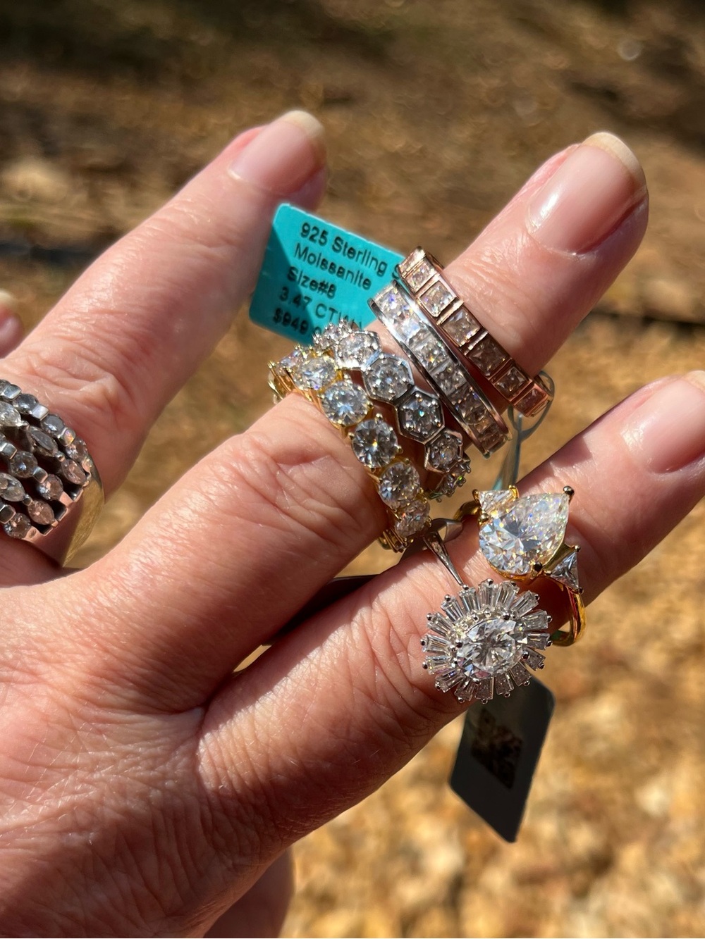 Listings coming soon! Moissanite bands/cocktail/engagement! Sz 8 and 9